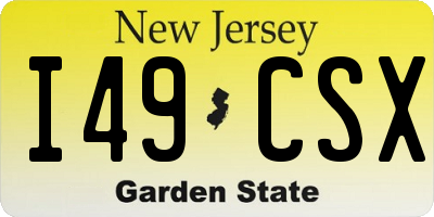 NJ license plate I49CSX