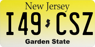 NJ license plate I49CSZ