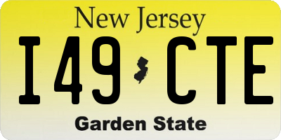 NJ license plate I49CTE