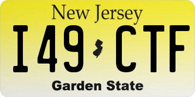 NJ license plate I49CTF