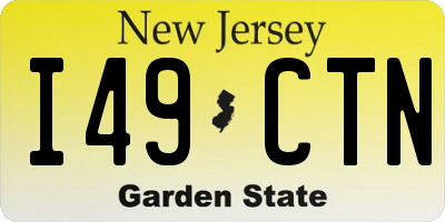 NJ license plate I49CTN