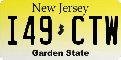 NJ license plate I49CTW