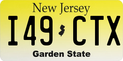 NJ license plate I49CTX