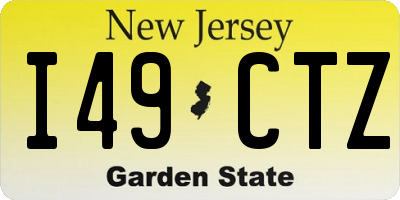 NJ license plate I49CTZ