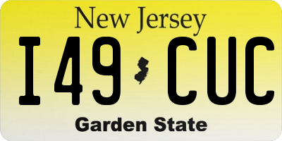 NJ license plate I49CUC