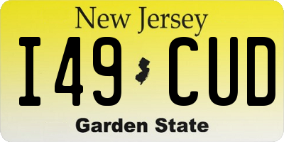 NJ license plate I49CUD