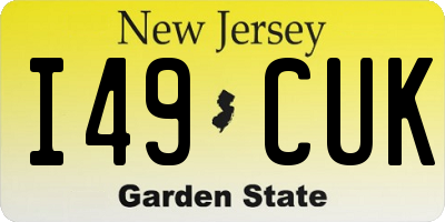NJ license plate I49CUK