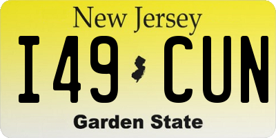 NJ license plate I49CUN