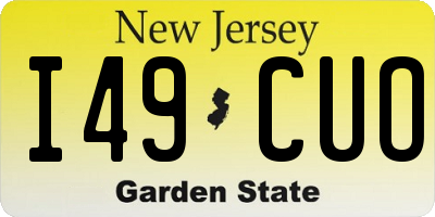 NJ license plate I49CUO