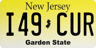 NJ license plate I49CUR