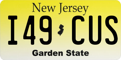NJ license plate I49CUS