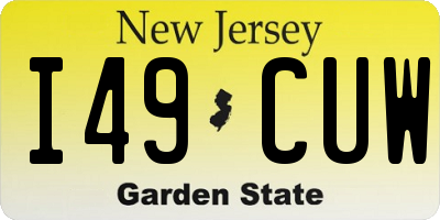 NJ license plate I49CUW
