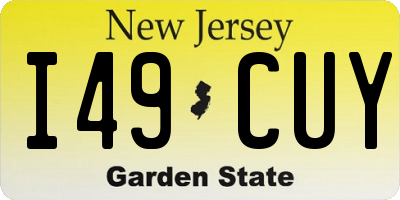 NJ license plate I49CUY