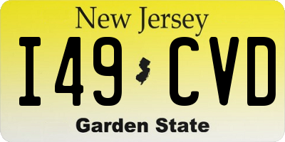 NJ license plate I49CVD
