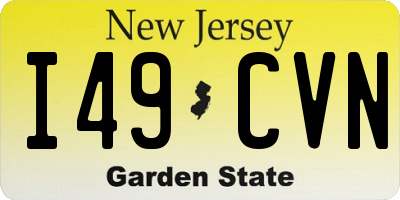 NJ license plate I49CVN