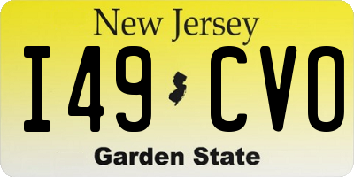 NJ license plate I49CVO
