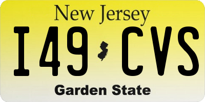 NJ license plate I49CVS