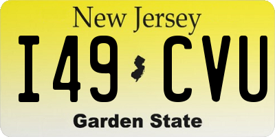 NJ license plate I49CVU