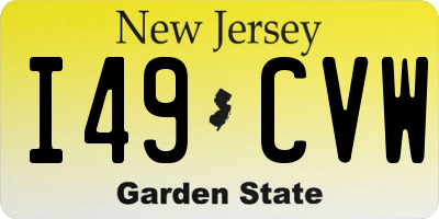 NJ license plate I49CVW