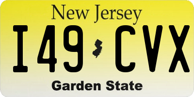 NJ license plate I49CVX