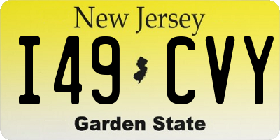 NJ license plate I49CVY