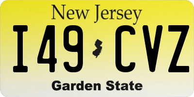 NJ license plate I49CVZ