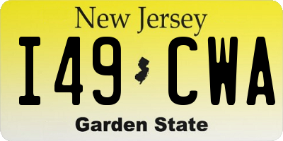 NJ license plate I49CWA