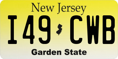 NJ license plate I49CWB