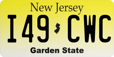 NJ license plate I49CWC