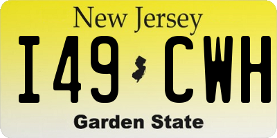 NJ license plate I49CWH