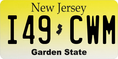 NJ license plate I49CWM