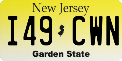 NJ license plate I49CWN