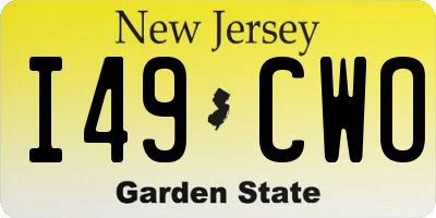 NJ license plate I49CWO
