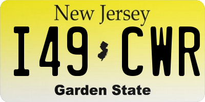 NJ license plate I49CWR