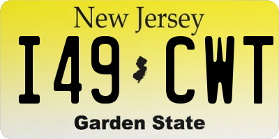 NJ license plate I49CWT