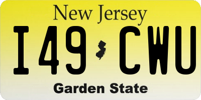 NJ license plate I49CWU