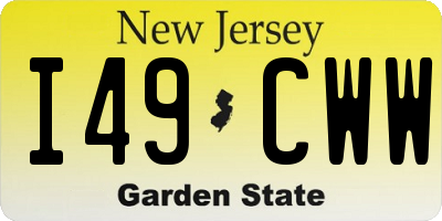 NJ license plate I49CWW