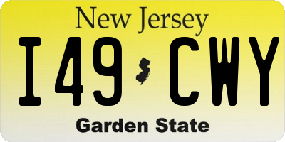 NJ license plate I49CWY