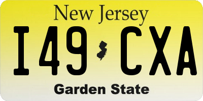 NJ license plate I49CXA
