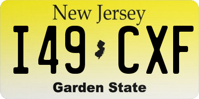 NJ license plate I49CXF