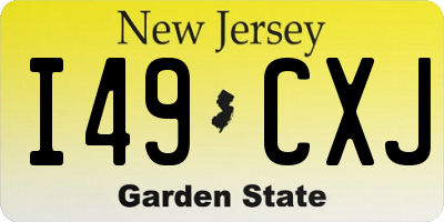 NJ license plate I49CXJ