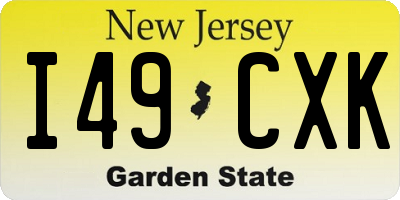 NJ license plate I49CXK