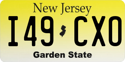 NJ license plate I49CXO