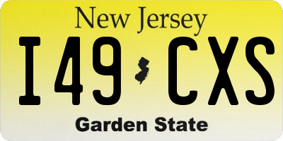 NJ license plate I49CXS