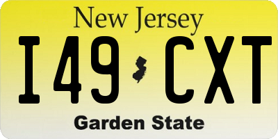 NJ license plate I49CXT