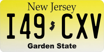 NJ license plate I49CXV