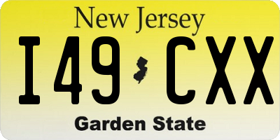 NJ license plate I49CXX