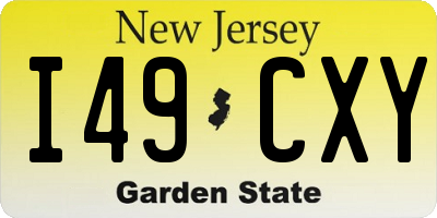 NJ license plate I49CXY