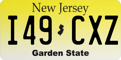 NJ license plate I49CXZ
