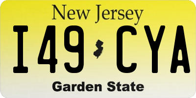 NJ license plate I49CYA